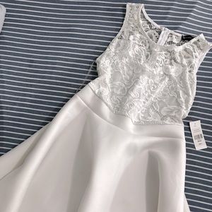 FTF Sleeveless Lace Top MSH SCRL FLR DRS Evening Party Short Dress